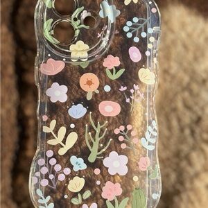 White Floral Phone Case with Transparent Design
